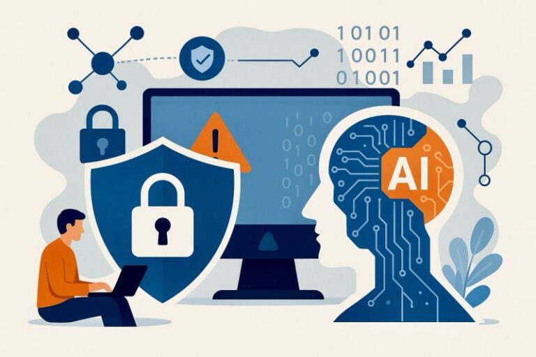 Illustration of AI and cybersecurity for governance, risk and compliance (GRC)